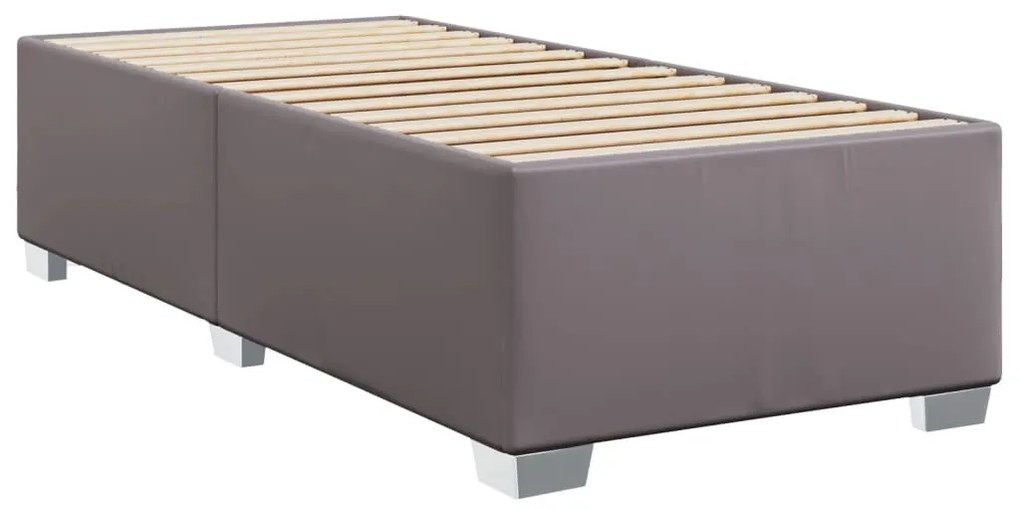 Estrutura de cama 80x200 cm couro artificial cinza