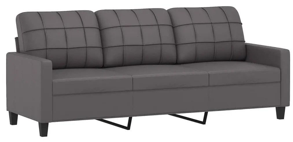 4 pcs conjunto de sofás c/ almofadões couro artificial cinzento