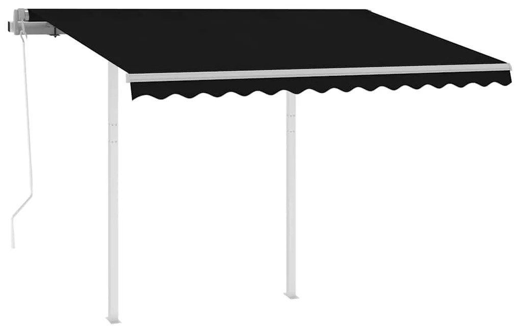 Toldo retrátil automático com postes 3,5x2,5 m antracite