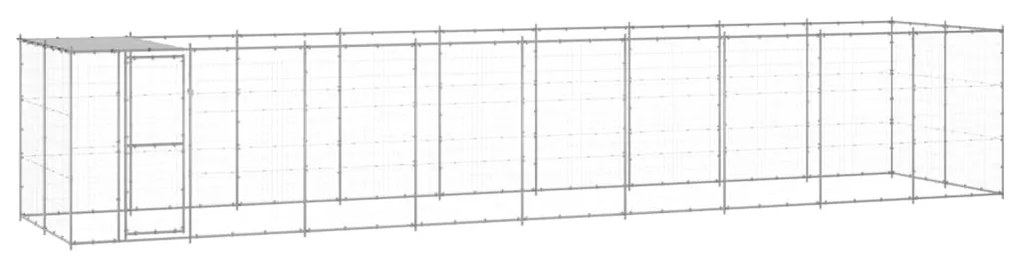 vidaXL Canil de exterior com telhado 21,78 m² aço galvanizado
