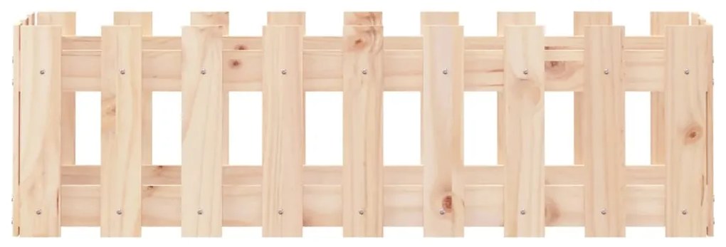 Canteiro elevado c/ design de cerca 100x30x30 cm pinho maciço