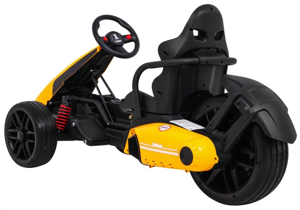 Kart elétrico para Crianças 3 Rodas 12V XR-1 Rodas Espuma EVA Amarelo