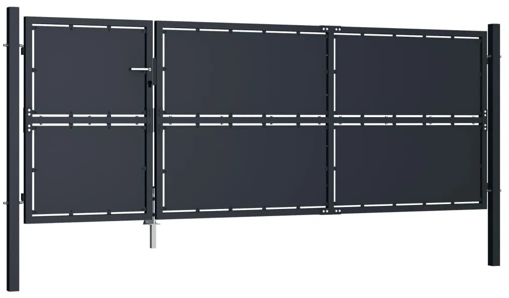 Portão de jardim 350x125 cm aço antracite