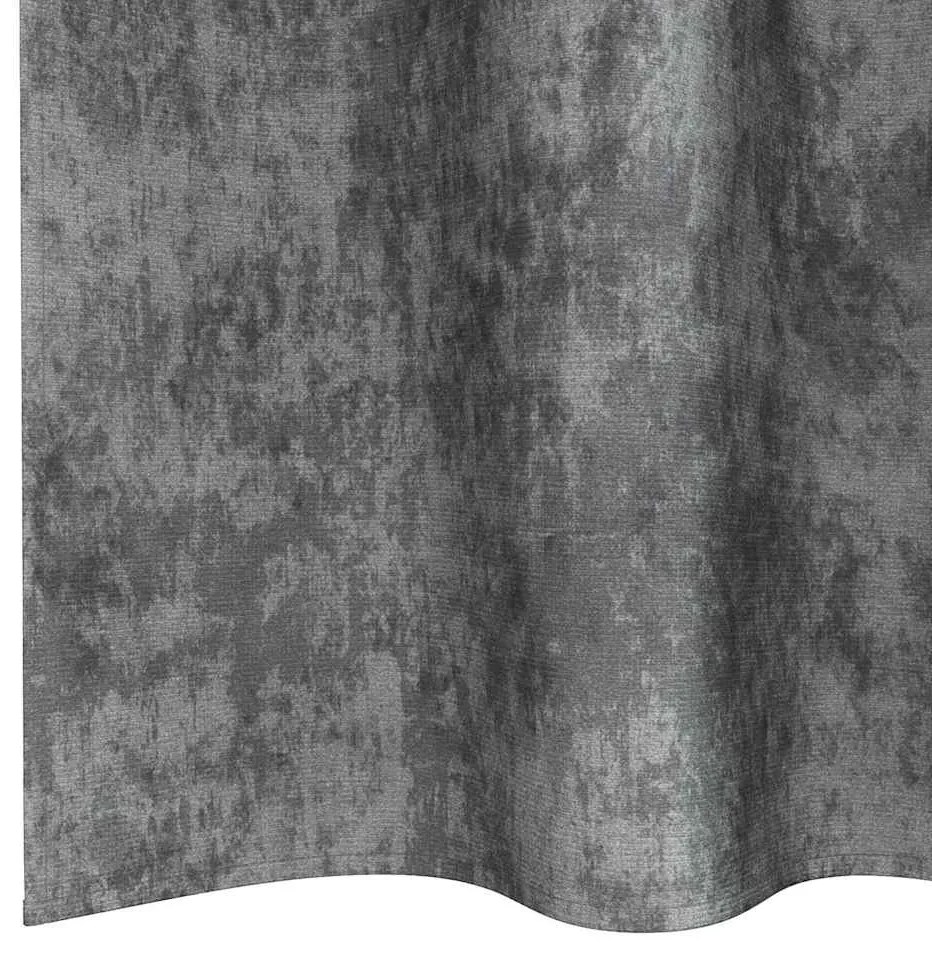 Cortinas de Veludo 2 peças com Ilhós Cinza 175x140 cm