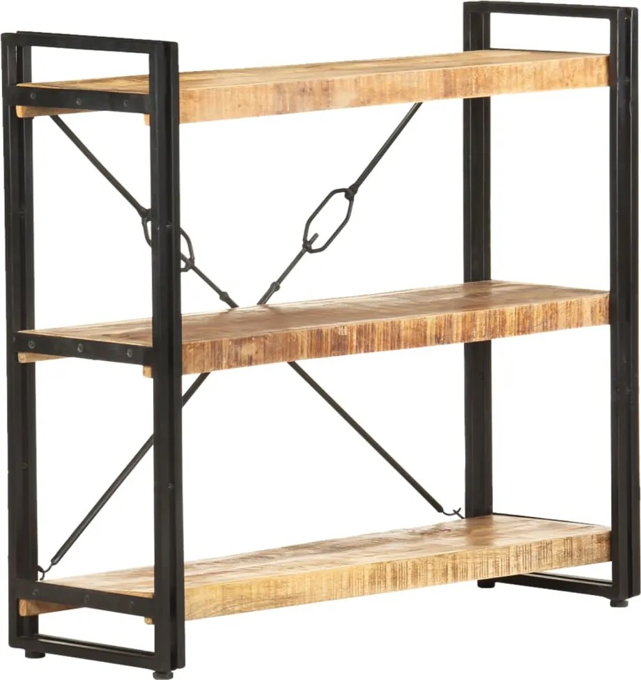 vidaXL Estante com 3 prateleiras 90x30x80 cm madeira mangueira maciça