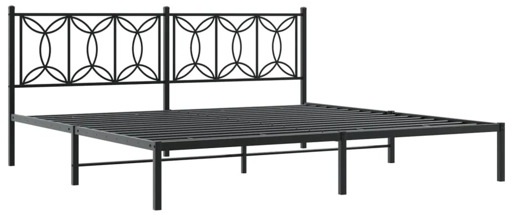 Estrutura de cama com cabeceira 193x203 cm metal preto