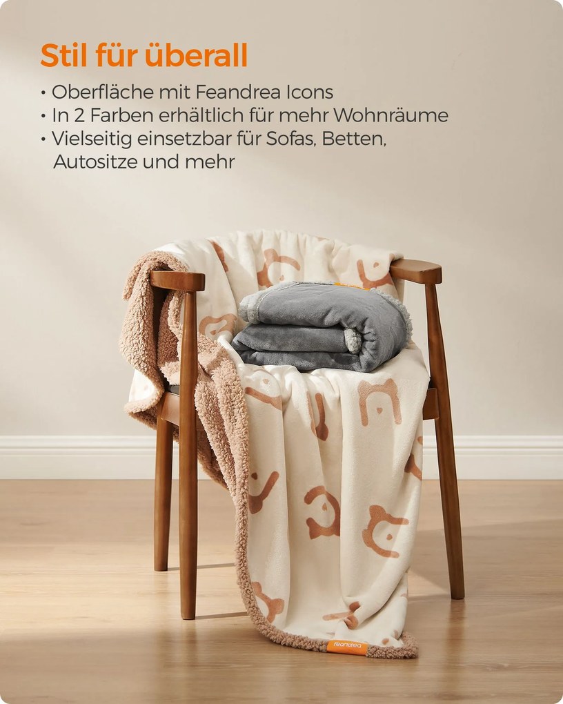 Manta para cães de grande e extragrande porte 203 x 152 cm (C x L) bege