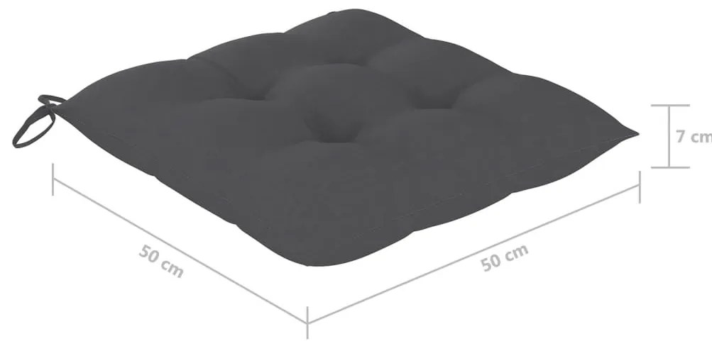Cadeiras de jardim c/ almofadões 4 pcs madeira de teca maciça