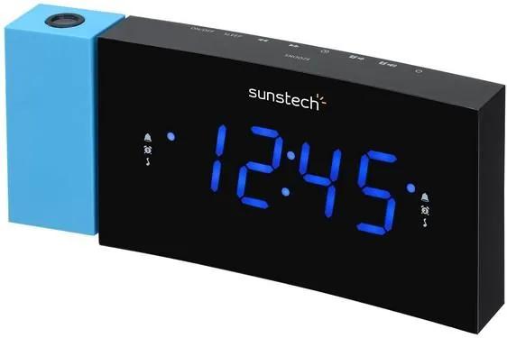 Rádio Despertador Sunstech 1,2" LED Preto Azul