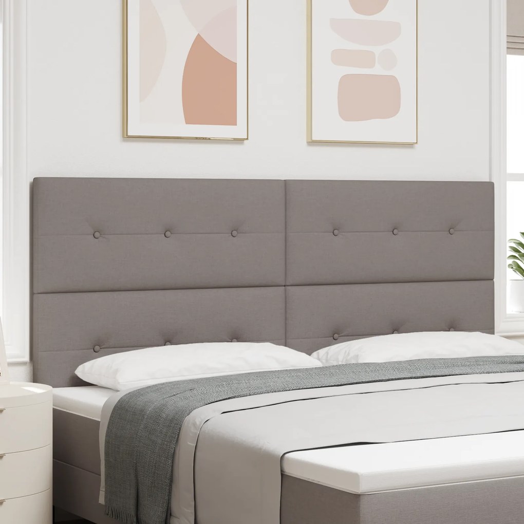 vidaXL Cabeceira LED Taupe 100 cm Tecido