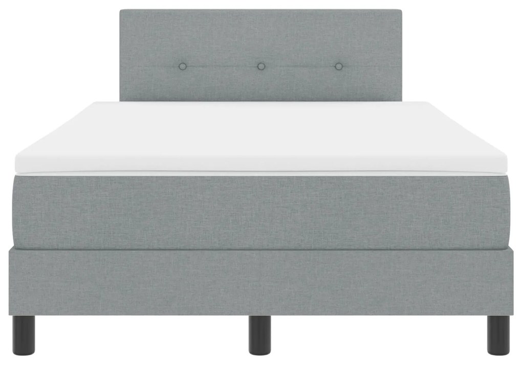 Cama Box com Colchão Cinza Claro 120x200 cm Tecido