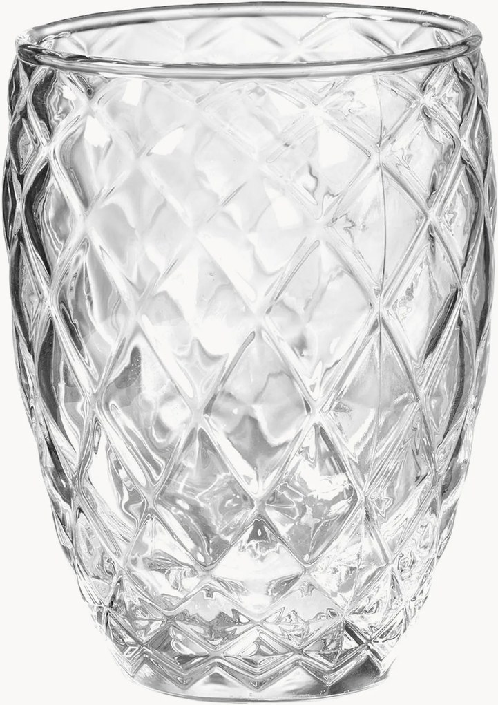 Copos artesanais em vidro soprado Diamond, conjunto de 6