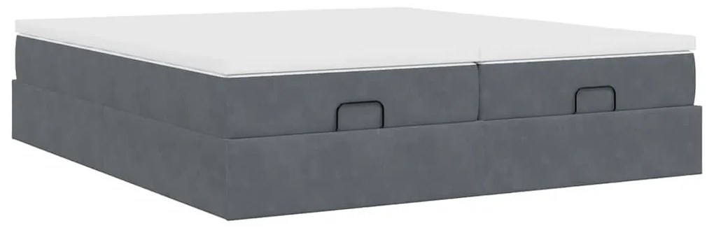 Estrutura cama otomana colchões 180x200 cm cinzento escuro