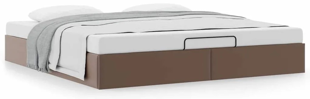 Estrutura de cama otomana sem colchão 180x200 cm castanho