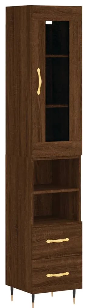 Armário alto 34,5x34x180cm madeira processada carvalho castanho