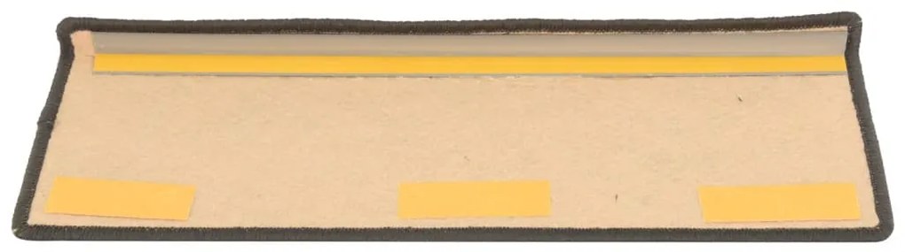 Tapetes de escada adesivos 15 pcs 65x21x4 cm cinzento e bege