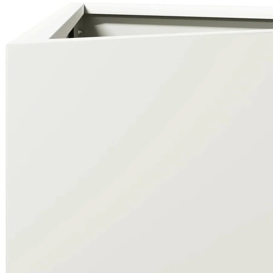 Vaso/floreira de jardim triangular 50x43x75 cm aço branco
