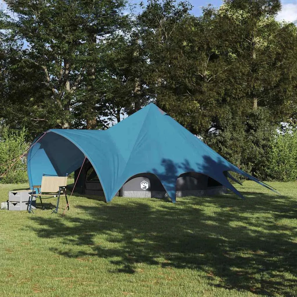 vidaXL Tenda Teepee com telhado Azul e Cinza 600 x 600 x 347 cm
