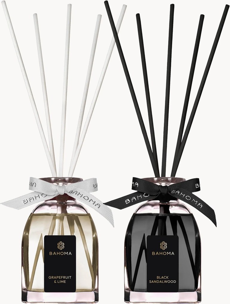 Difusores octogonais em caixa de presente Grapefruit & Lime, Black Sandalwood, conjunto de 2