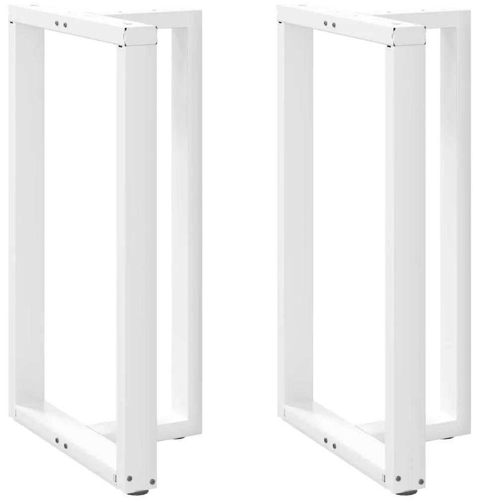 vidaXL Pés de mesa de bar em forma de T, 2 peças, branco, 60x35x(100-101) cm, aço