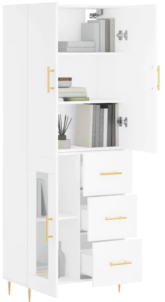 Armário alto 69,5x34x180 cm derivados de madeira branco