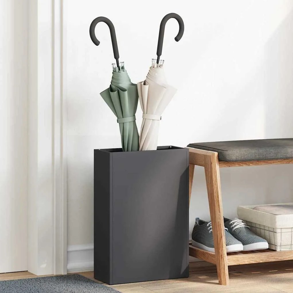 vidaXL Suporte para Guarda-Chuva Preto 28x12x41 cm em Aço