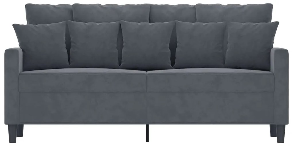 Sofá de 2 lugares 140 cm veludo cinza-escuro
