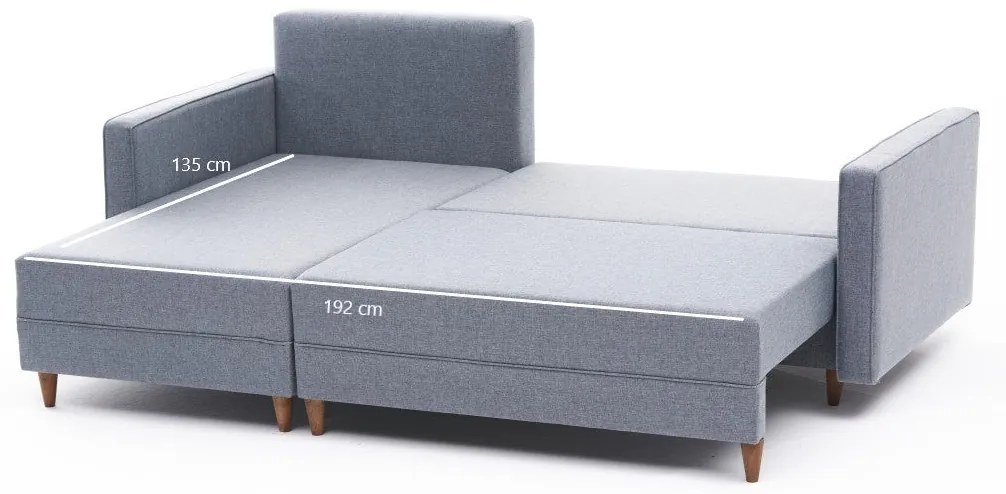 Sofá-Cama de Canto Aydam – Azul – 215x80x150 cm