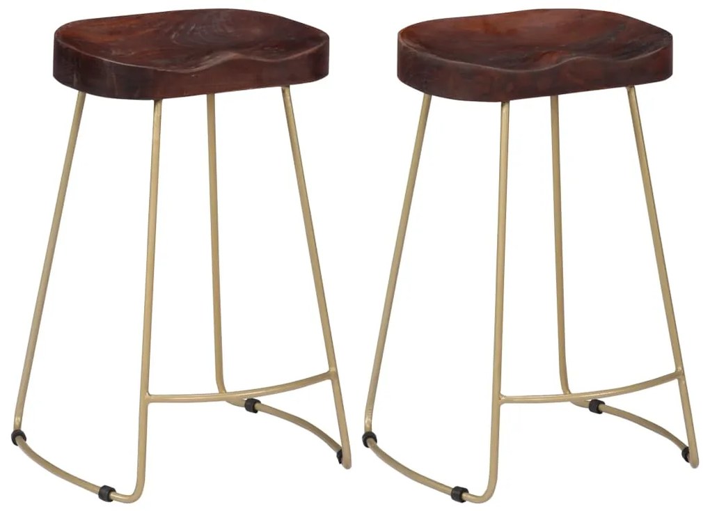 247834 vidaXL Bancos de bar Gavin 2 pcs madeira mangueira maciça