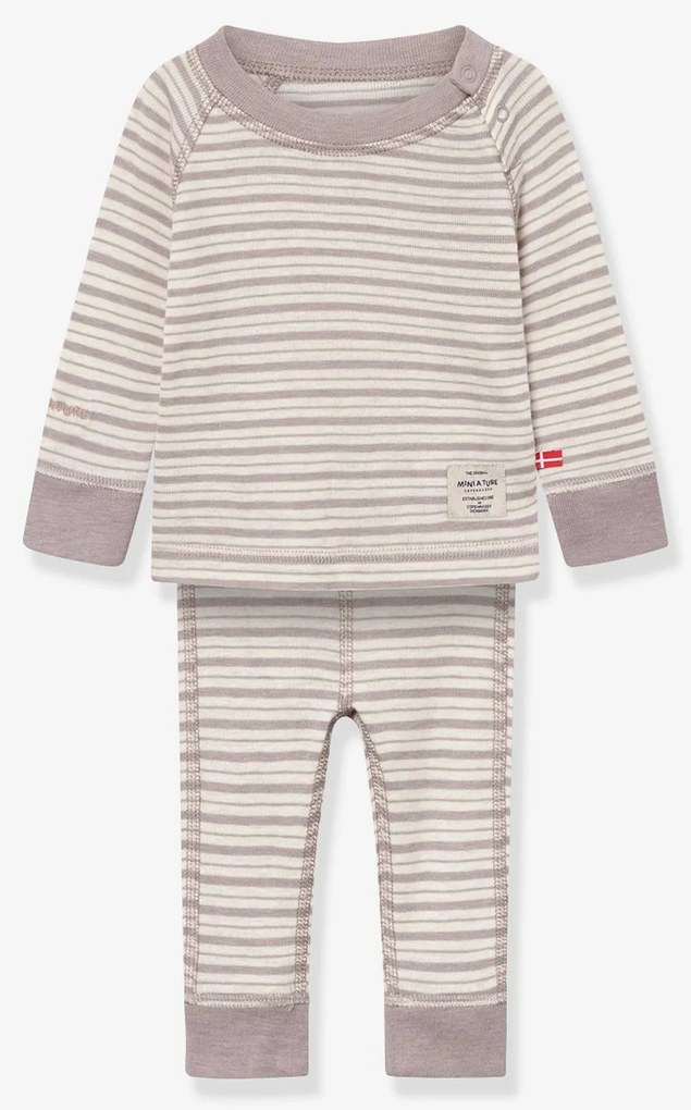 Camisa e leggings MATBELA para bebé MINI A TURE risca violeta