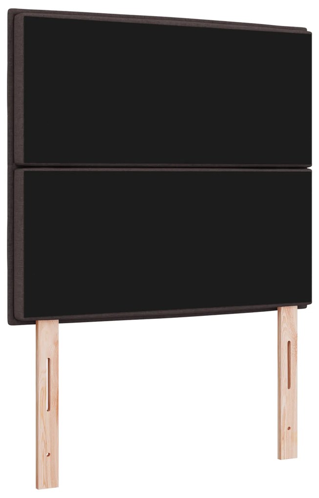 Cabeceira de LED Design Linhas Castanho Escuro 100 cm Tecido