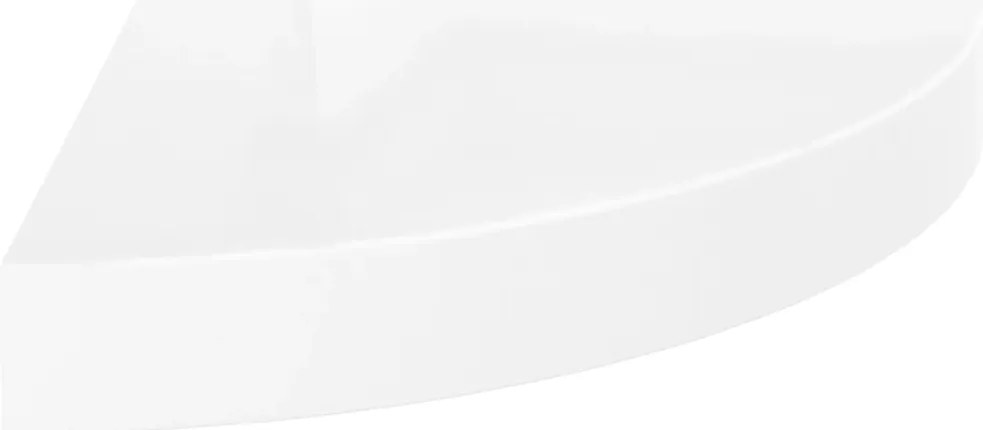 Prateleiras canto suspensas 2 pcs 25x25x3,8cm MDF branco brilh.