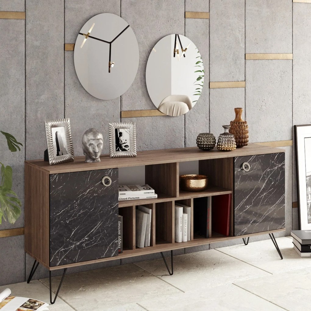 Console Lorenz – Nogueira Preta – 180x78,6x44,8 cm