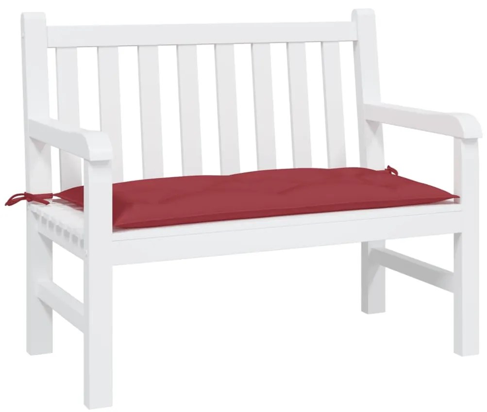 vidaXL Almofadão p/ banco de jardim 100x50x7 cm tecido vermelho tinto