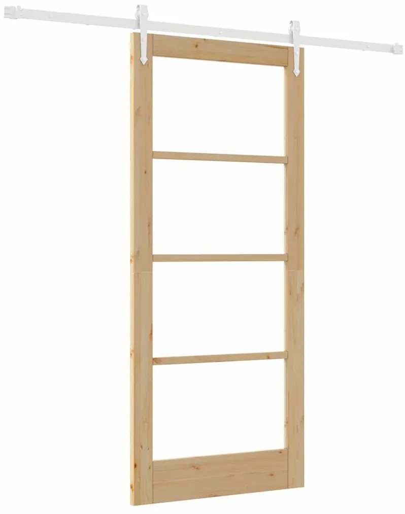 Conjunto de Porta Deslizante vidaXL com Hardware 86x198,5 cm Madeira S