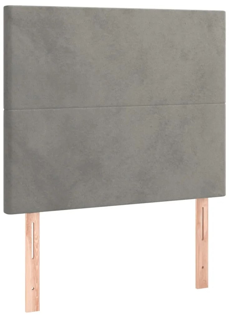 Cama boxspring c/ colchão 120x200 cm veludo cinzento-claro