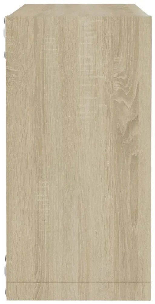 Prateleiras de parede em forma de cubo 4 pcs 30x15x30cm sonoma