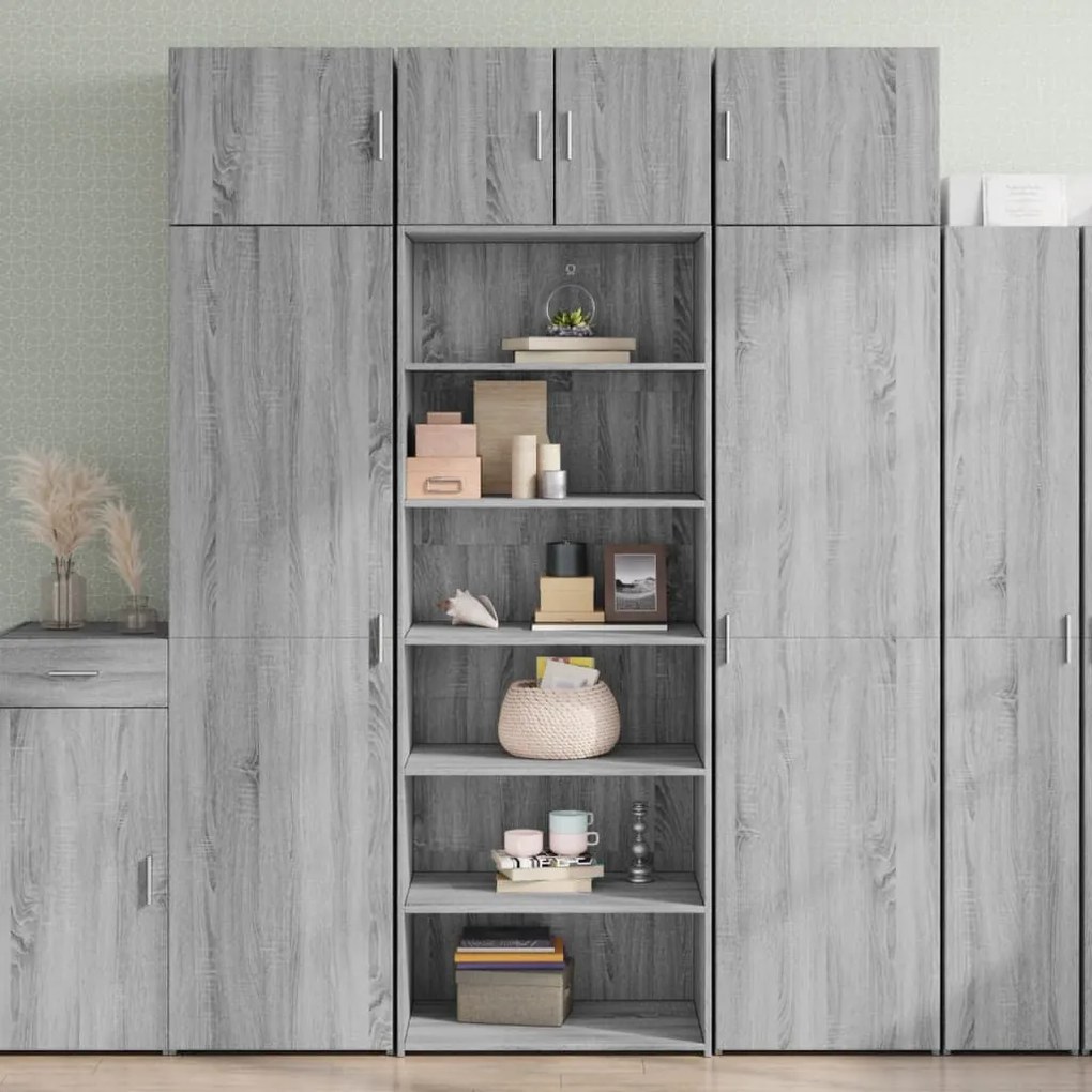 vidaXL Armário alto 70x41x185 cm derivados de madeira cinza sonoma