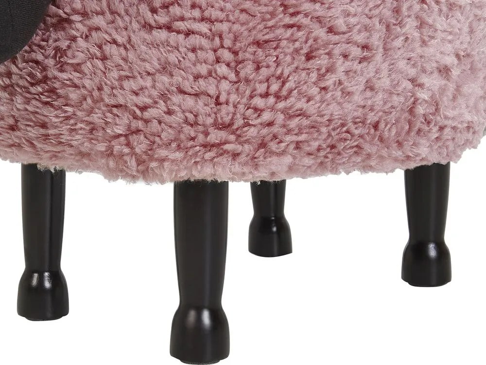 Tamborete em tecido rosa com arrumação SHEEP Beliani