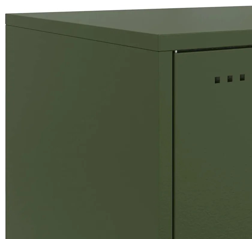 Mesas de cabeceira 2 pcs 36x39x43,5 cm aço verde-azeitona