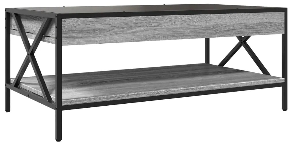 Mesa de centro luzes LED Infinity 90x50x38 cm cinzento sonoma