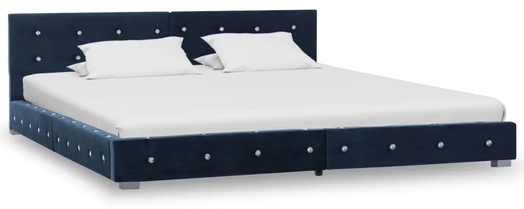 vidaXL Estrutura de cama 160x200 cm veludo azul