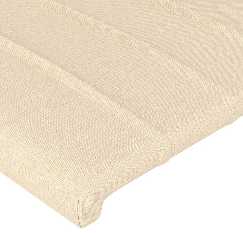 Cabeceira de cama c/ luzes LED tecido 200x5x78/88 cm cor creme