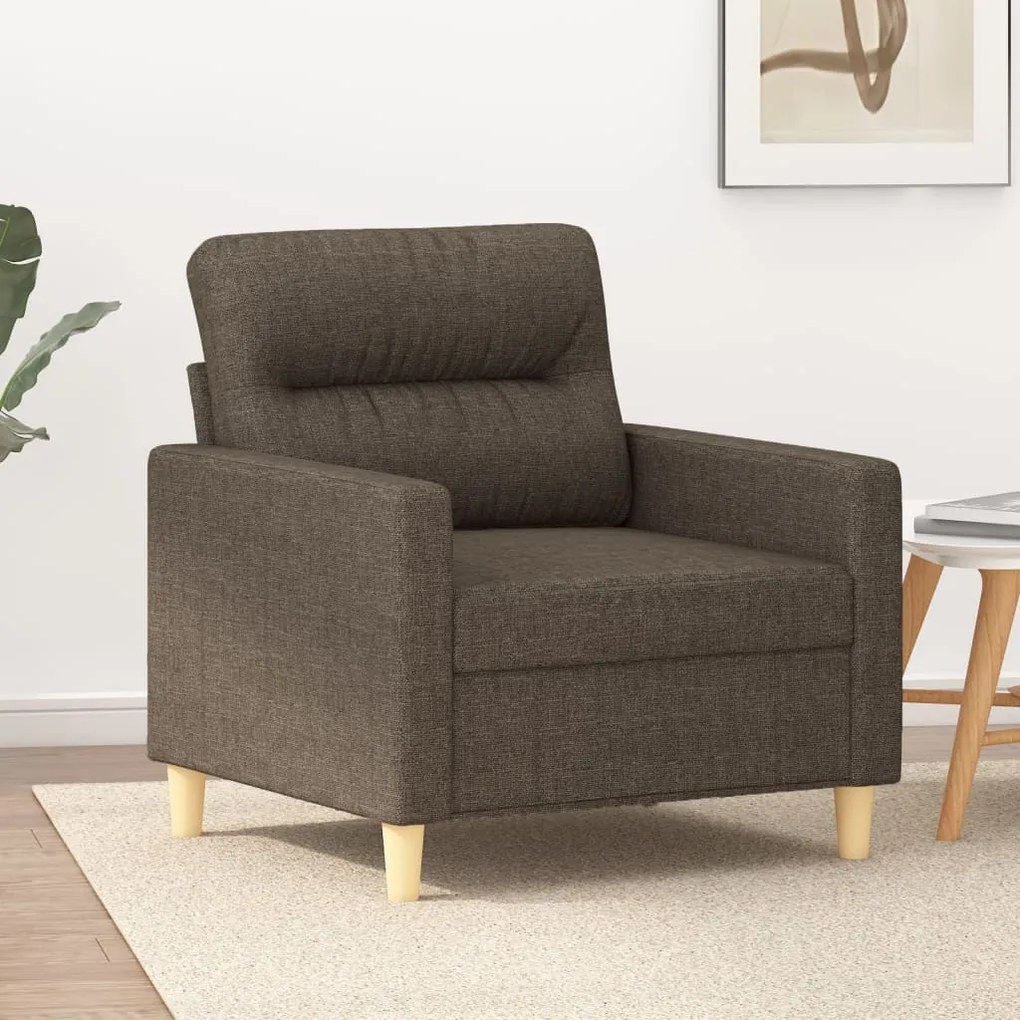 vidaXL Poltrona tecido 60 cm cinzento-acastanhado