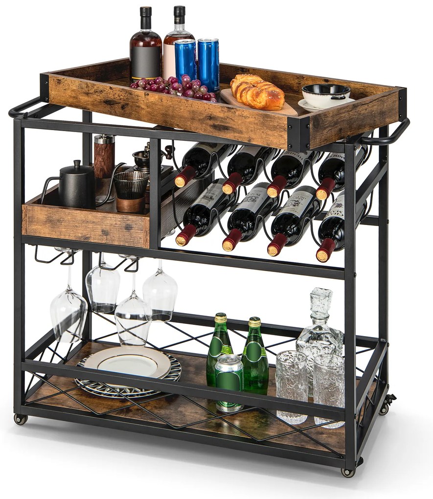 Cesto de roupa suja 105L com tampa de madeira e 2 seções - Preto