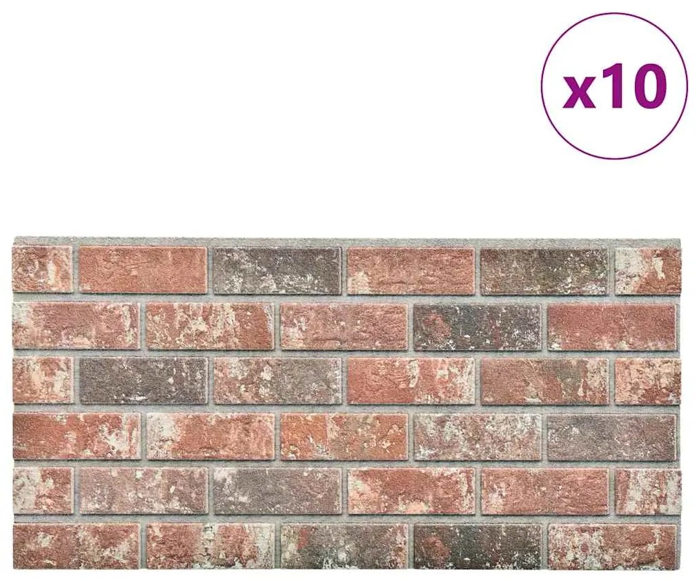 Painéis parede 3D design tijolo castanho-escuro/cinza 10pcs EPS
