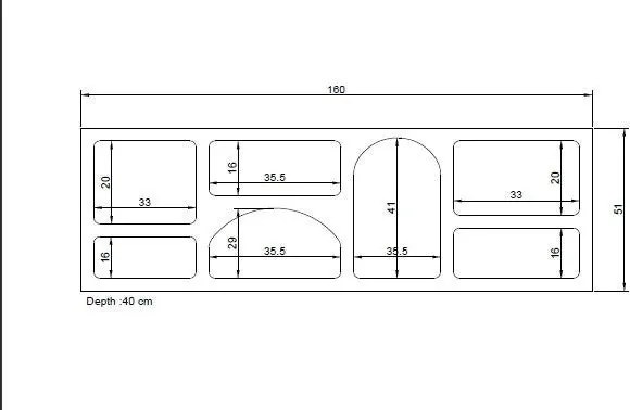 Aparador "Vienna" - Branco - 160x51x38 cm - Design Moderno
