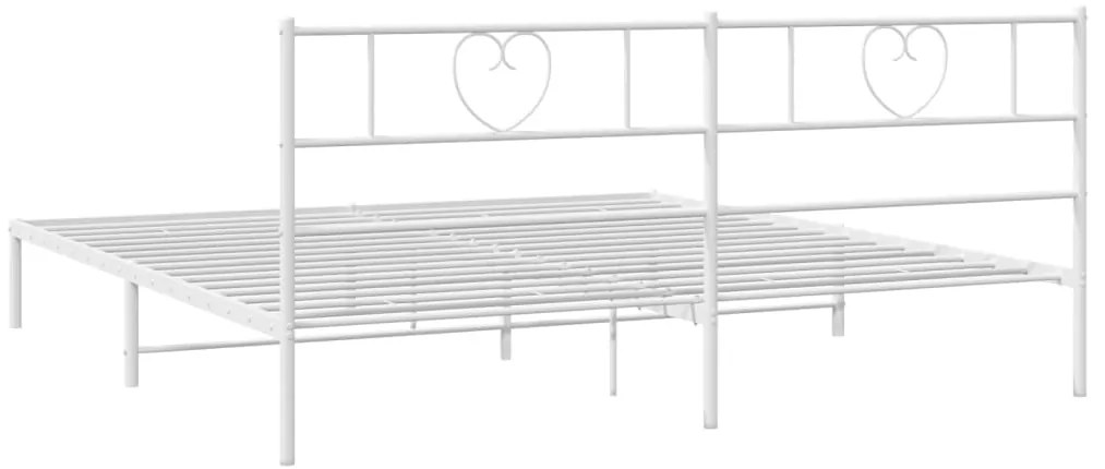 Estrutura de cama com cabeceira 200x200 cm metal branco