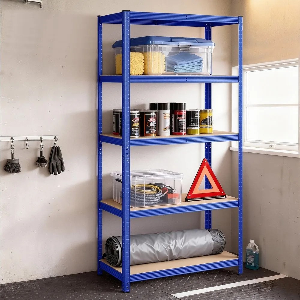 Estante de armazenamento garagem, escritório 200 x 100 x 50 cm azul