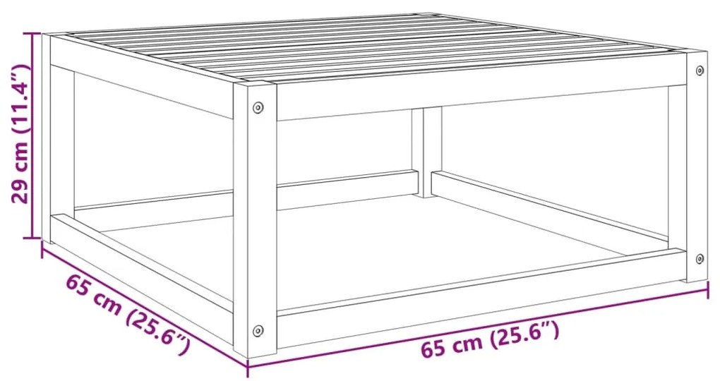 Mesa de jardim 65x65x29 cm madeira de acácia maciça